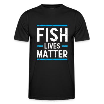 Fish Lives Matter Saltwater Aquarium Marine - Men's Functional T-Shirt - black - Front - AI Model Male 178 dark (178cm)