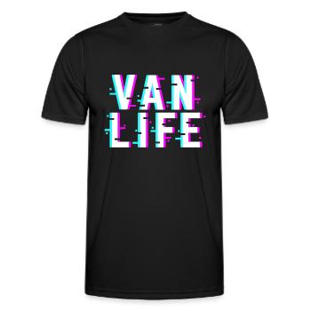 Van Life Camper Van - Men's Functional T-Shirt - black - Front - AI Model Male 178 dark (178cm)