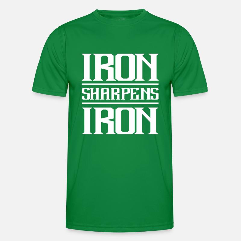 Iron Sharpens Iron Christian Workout Iron Men's Functional T-Shirt