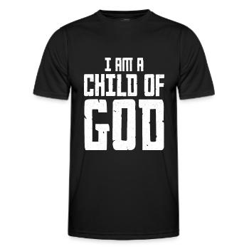I Am a Child of God Christian Salvation Quote God - Men's Functional T-Shirt - black - Front - AI Model Male 178 dark (178cm)