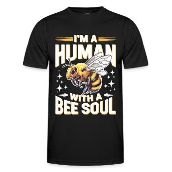 abeille abeille apicultrice abeille abeille - T-shirt sport Homme - noir - Devant - AI Model Male 178 dark (178cm)