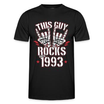 This guy has been rocking since 1993 vintage birthday - Men's Functional T-Shirt - black - Front - AI Model Male 178 dark (178cm)