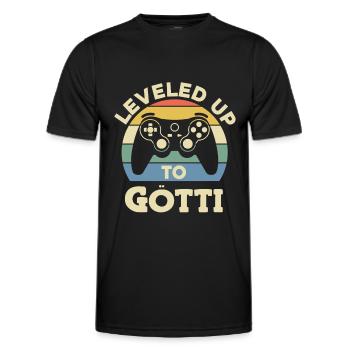 Befördert zum Götti Patenonkel Schweiz - Männer Funktions-T-Shirt - Schwarz - Vorne - AI Model Male 178 dark (178cm)