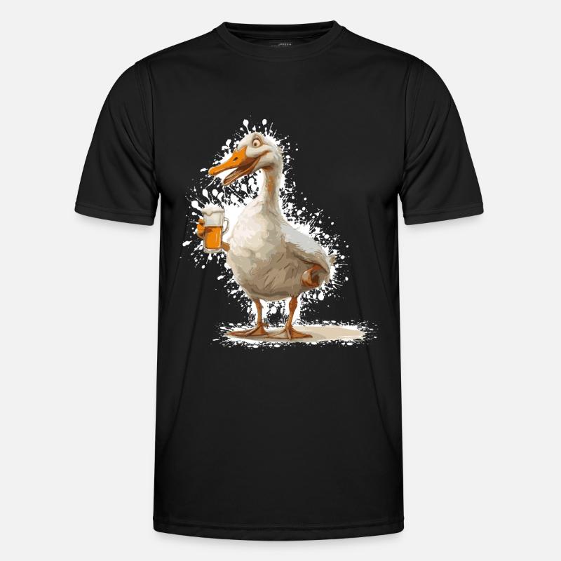 Gans Bier Lustig - Männer Funktions-T-Shirt - Schwarz