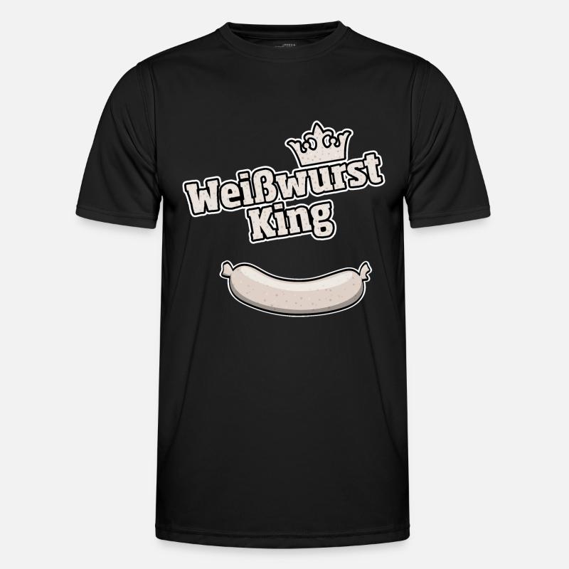 Weisswurst King Bavarian Gift - Men's Functional T-Shirt - black