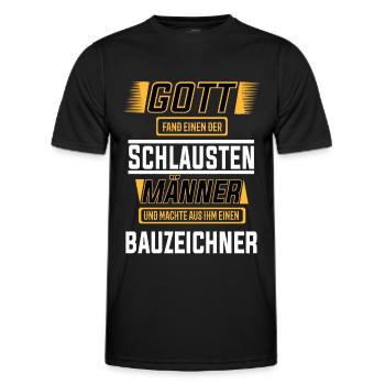 Bauzeichner, einer der schlausten Männer der Welt - Männer Funktions-T-Shirt - Schwarz - Vorne - AI Model Male 178 dark (178cm)