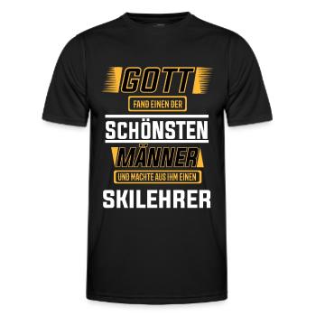 Skilehrer, einer der schönsten Männer der Welt - Männer Funktions-T-Shirt - Schwarz - Vorne - AI Model Male 178 dark (178cm)