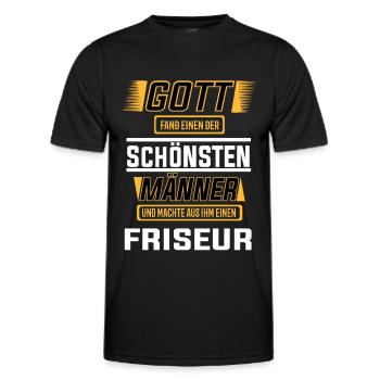 Friseur, einer der schönsten Männer der Welt - Männer Funktions-T-Shirt - Schwarz - Vorne - AI Model Male 178 dark (178cm)