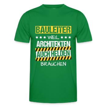 Bauleiter Held Bau Baustelle Architekt Beruf - Männer Funktions-T-Shirt - Kelly Green - Vorne - AI Model Male 178 dark (178cm)