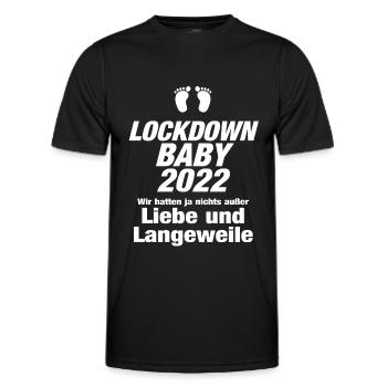 Lockdown Baby 2022 Liebe Langeweile Babyfüße Kind - Männer Funktions-T-Shirt - Schwarz - Vorne - AI Model Male 178 dark (178cm)