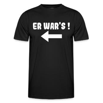 Er wars! Partnerlook Geschenk Drillinge - Männer Funktions-T-Shirt - Schwarz - Vorne - AI Model Male 178 dark (178cm)