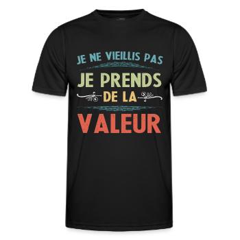 Je ne vieillis pas Humoristique pour un cadeau - T-shirt sport Homme - noir - Devant - AI Model Male 178 dark (178cm)