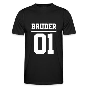Frère 01 Meilleur Frère Frère Grand Frère n° 1 - T-shirt sport Homme - noir - Devant - AI Model Male 178 dark (178cm)