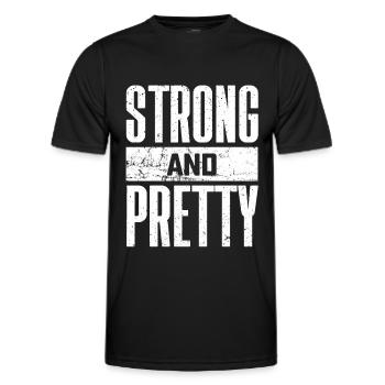 Strong and Pretty Drôle de sort Gym - T-shirt sport Homme - noir - Devant - AI Model Male 178 dark (178cm)