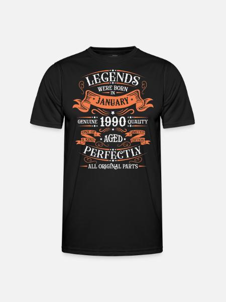 The legends were born in January 1990 gift - Men's Functional T-Shirt - black