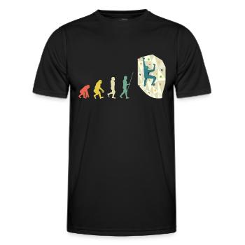 Boulderer Bouldering Evolution Gift - Men's Functional T-Shirt - black - Front - AI Model Male 178 dark (178cm)