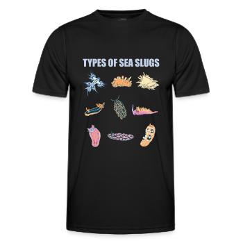 sea snails slug ocean animals - Men's Functional T-Shirt - black - Front - AI Model Male 178 dark (178cm)
