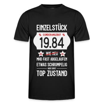 42. GEBURTSTAG 1984 EINZELSTÜCK PREISSCHILD - Männer Funktions-T-Shirt - Schwarz - Vorne - AI Model Male 178 dark (178cm)