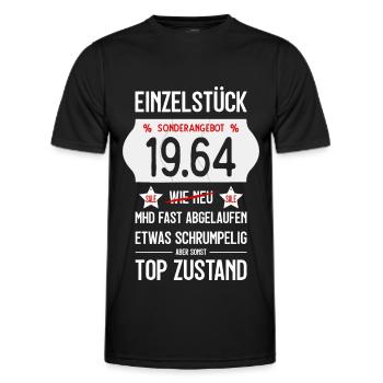 62. GEBURTSTAG 1964 EINZELSTÜCK PREISSCHILD - Männer Funktions-T-Shirt - Schwarz - Vorne - AI Model Male 178 dark (178cm)