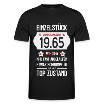 61. GEBURTSTAG 1965 EINZELSTÜCK PREISSCHILD - Männer Funktions-T-Shirt - Schwarz - Vorne - AI Model Male 178 dark (178cm)