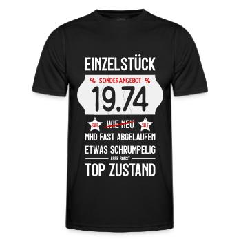 52. GEBURTSTAG 1974 EINZELSTÜCK PREISSCHILD - Männer Funktions-T-Shirt - Schwarz - Vorne - AI Model Male 178 dark (178cm)