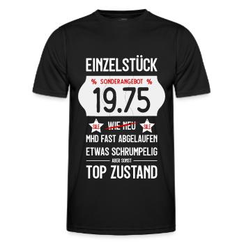 51. GEBURTSTAG 1975 EINZELSTÜCK PREISSCHILD - Männer Funktions-T-Shirt - Schwarz - Vorne - AI Model Male 178 dark (178cm)