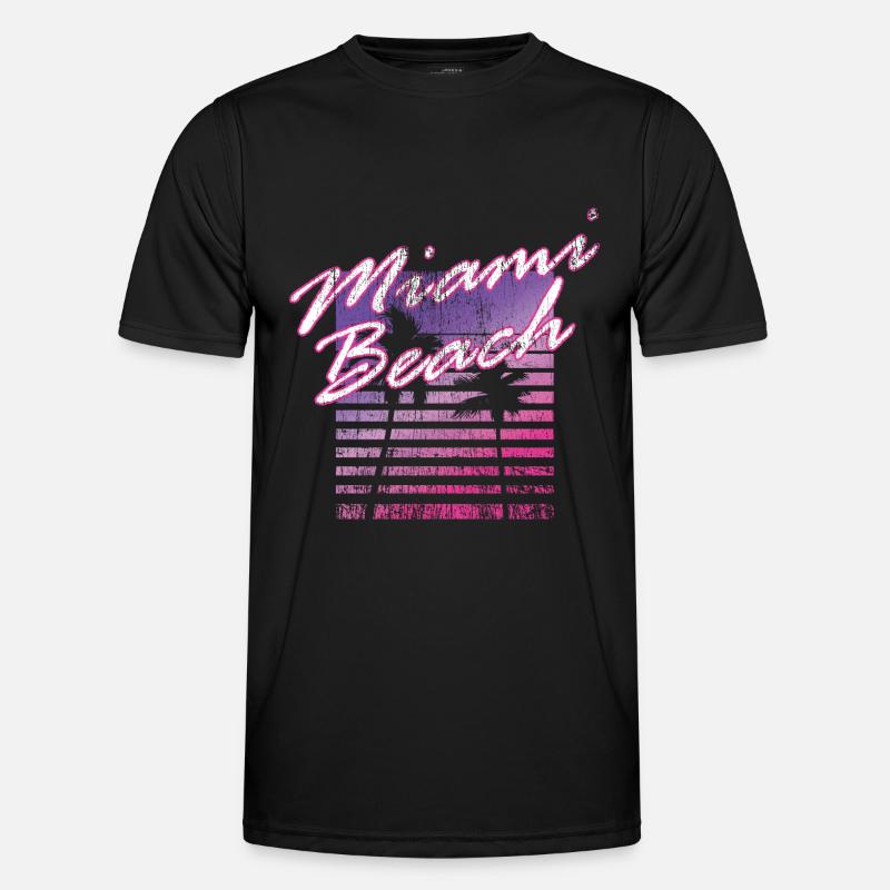 Miami Beach Retro 80s Männer Funktions-T-Shirt