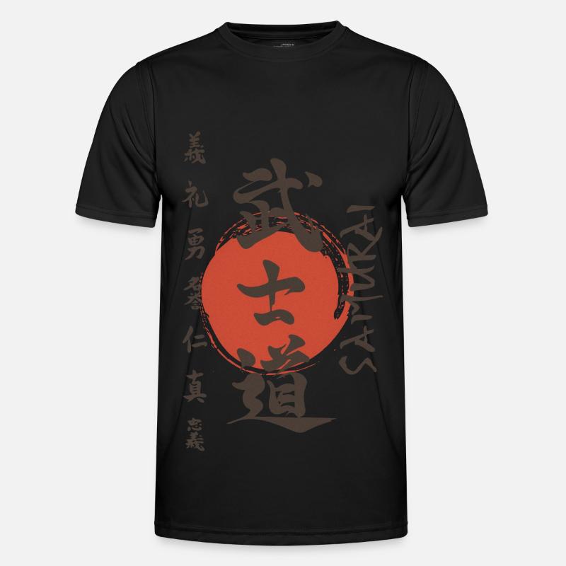 Kanji Samurai - Männer Funktions-T-Shirt - Schwarz
