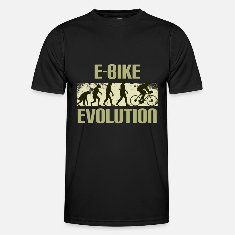 E-Bike, E-MTB, Evolution - Männer Funktions-T-Shirt - Schwarz