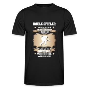 Lustiger Boccia Spieler, Boule Sport und Petanque - Männer Funktions-T-Shirt - Schwarz - Vorne - AI Model Male 178 dark (178cm)