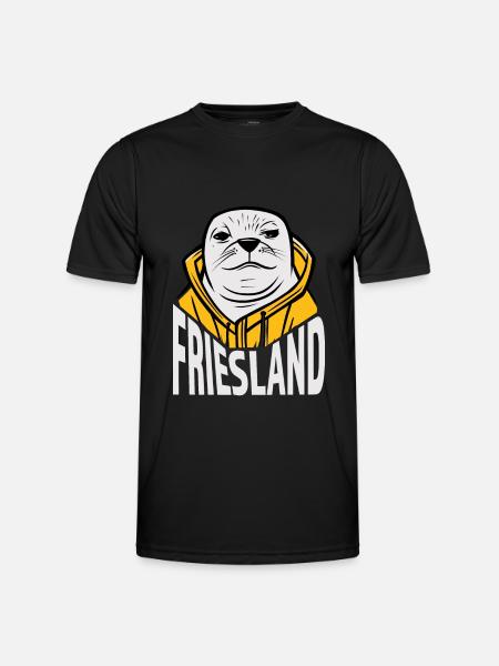 Frise, Freche Robbe avec frise - T-shirt sport Homme - noir
