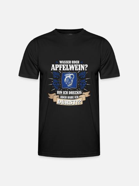Hessischer Äppler, Apfelwein - Männer Funktions-T-Shirt - Schwarz