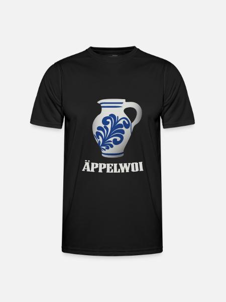 Hessischer Äppler, Apfelwein - Männer Funktions-T-Shirt - Schwarz