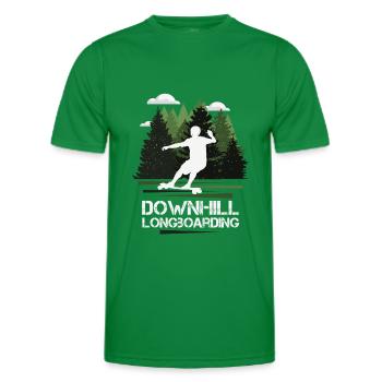 Longboard Downhill, nature merveilleuse - T-shirt sport Homme - vert - Devant - AI Model Male 178 dark (178cm)