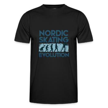 Nordic Skating Evolution - Männer Funktions-T-Shirt - Schwarz - Vorne - AI Model Male 178 dark (178cm)