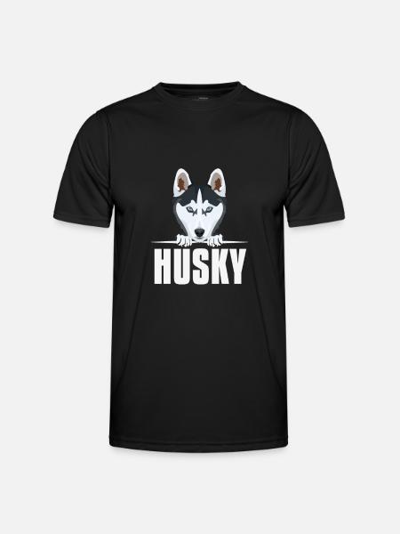 Smiling husky - Men's Functional T-Shirt - black
