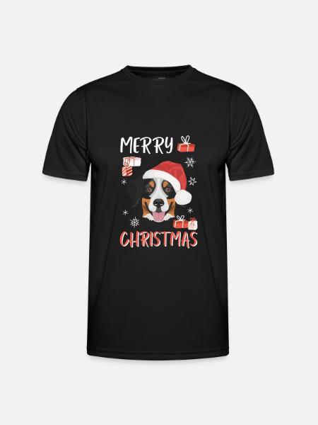 Bernese Mountain Dog Christmas - Men's Functional T-Shirt - black
