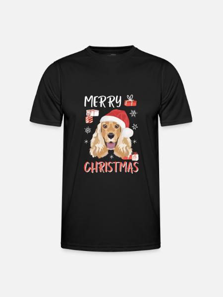 Deutsch Cocker Spaniel Christmas - Men's Functional T-Shirt - black