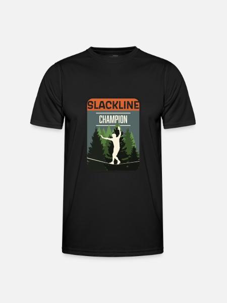 Slackline, Balance Sport - Men's Functional T-Shirt - black