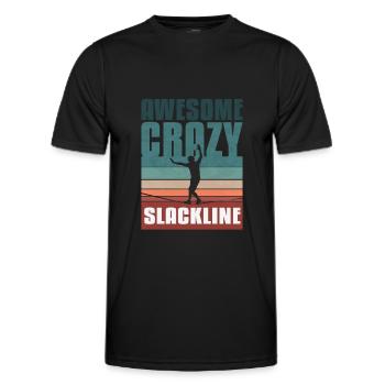 Retro vintage Slackline - Männer Funktions-T-Shirt - Schwarz - Vorne - AI Model Male 178 dark (178cm)