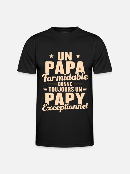 Papa Formidable - Papy Exceptionnel - T-shirt sport Homme - noir