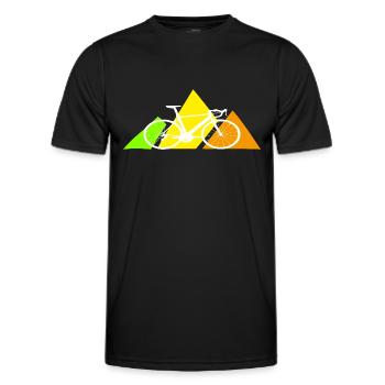 Bicycle Road Bike Mountains Vintage Retro - Men's Functional T-Shirt - black - Front - AI Model Male 178 dark (178cm)