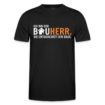 Bauherr - Männer Funktions-T-Shirt - Schwarz - Vorne - AI Model Male 178 dark (178cm)
