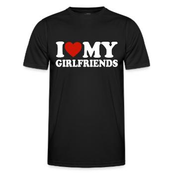 I love my Girlfriends Geschenk - Männer Funktions-T-Shirt - Schwarz - Vorne - AI Model Male 178 dark (178cm)