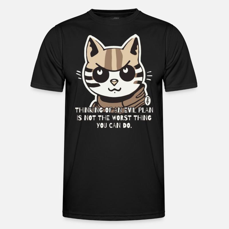 Evil Cat Makes Evil Plans - Men's Functional T-Shirt - black