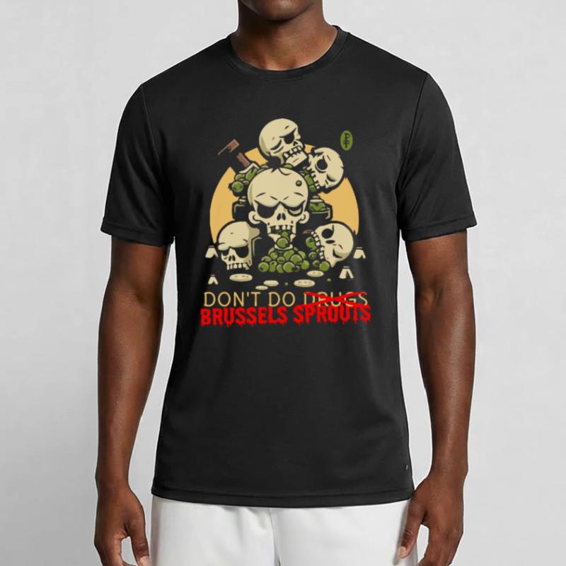 Disgusting Vegetable Skulls: Avoid Brussels Sprouts Men's Functional T-Shirt