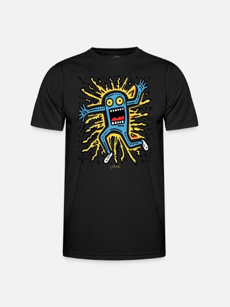 Playful Pop Art: Crazy Cartoon - Men's Functional T-Shirt - black