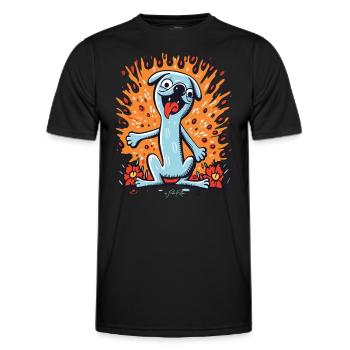 Dessin animé Pop Art Flower Dog - T-shirt sport Homme - noir - Devant - AI Model Male 178 dark (178cm)
