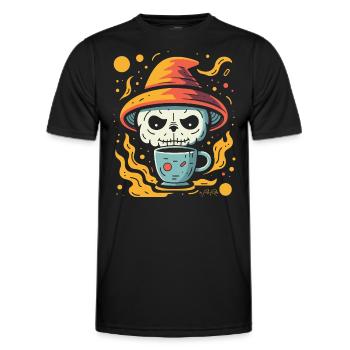 Coffee, Space, Nerd, Skull, Panda, Magic - Men's Functional T-Shirt - black - Front - AI Model Male 178 dark (178cm)
