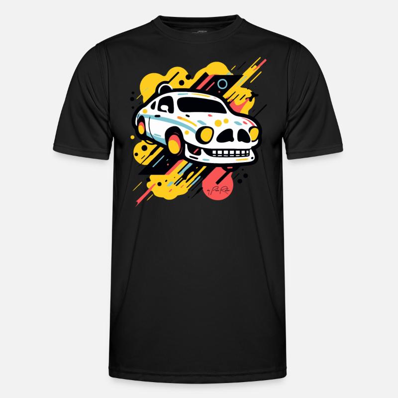 Pop-Farben Kunst Schädel Auto Männer Funktions-T-Shirt